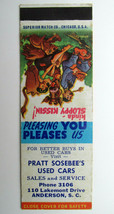 Pratt Sosebee&#39;s Used Cars - Anderson, South Carolina 20Strike Matchbook Cover SC - £1.50 GBP