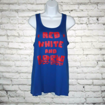 Bella Canvas Womens Tank Top XL Blue Patriotic America Shirt Red White and Brew - £13.23 GBP