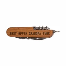 Grandpa Gifts Best Effin Grandpa Ever Wooden 8-Function Multi-Tool Pocket Knife  - £11.78 GBP