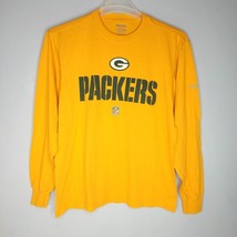 Green Bay Packers Mens Shirt Small Yellow Long Sleeve NFL Reebok Football - $12.96