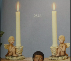 Cherub Candle Holders Taper Ceramic Mold Scioto 2673 EXCELLENT 4x4 - £27.59 GBP