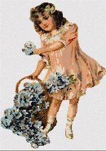 Pepita Isabella and Flower Basket Needlepoint Canvas - $40.00+