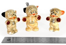 Vintage Bonzo Dog Lustreware Salt &amp; Pepper w/ Mustard (Circa 1940&#39;s) - £29.28 GBP