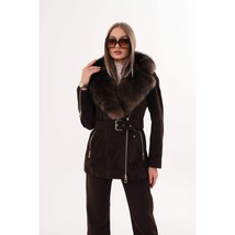 Vinci The Alessia Brown Leather & Fox Fur Women Jacket image 12