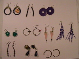 [h3b] Lot Of 10 Vintage Costume Earrings - Ear Wire, Post &amp; Back - £25.49 GBP