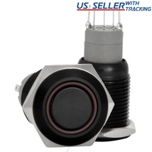 16Mm Stainless Steel Latching Push Button Switch (Black With Red Led) - $14.99