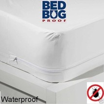 Twin Mattress Cover Vinyl Waterproof Zipper Protects Against Bed Bugs Mites - £12.36 GBP