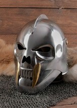 Medieval Visor Skull Armor Helmet 18G Steel LARP SCA Battle Replica For Cosplay - £195.80 GBP