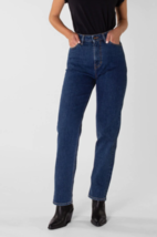 KUYICHI Femmes Jean Coupe Droite Nora Solide Bleue Taille W32L30 28055611 - £32.06 GBP