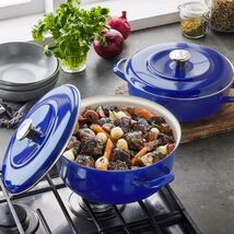 DUTCH OVEN POT BRAISER ENAMELED IRON MERTEN AND STORCK 5.3 QT &amp; 3.7 QT S... - $169.99