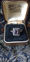 Antico anello vintage 1901 edoardiano in argento con zirconi rosa - taglia... - £66.16 GBP