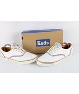 Vtg 90s Keds Womens 10 Distressed Leather Baseball Sneakers Shoes White ... - $1,265.26 MXN