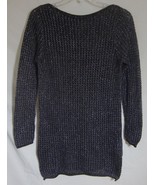 Jeanne Pierre Sweater Gray Silver Sparkle Long Sleeve Metallic Thread Me... - $825.57 MXN
