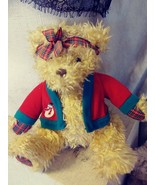 Christmas Plush Sitting Teddy Bear 10 inch Stuffed Animal Toy - £19.24 GBP