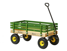 HEAVY DUTY GREEN WAGON 40x22 Bed Solid Steel Quality Cart Made in the USA - £288.45 GBP