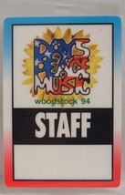 Woodstock 1994 - Bob Dylan / Metallica Original Concert Laminate Backstage Pass - £15.80 GBP