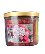 Bath &amp; Body Works Scented Candle Frosted Cranberry White Barn 3 Wick 14.... - $22.29