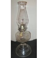 Vintage Clear Glass &amp; White Flame Brass Kerosene Oil Lamp w Shade White ... - $61.92