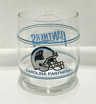 Vintage 1990&#39;s Carolina Panthers NFL Helmet Logo Tumbler Glass 3.75” EUC - £7.95 GBP