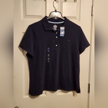 IZOD NWT women navy blue size 1X short sleeve polo shirt - £15.52 GBP