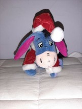 Disney Store Christmas 8&quot; Santa Eeyore Bean Bag Plush - $7.34