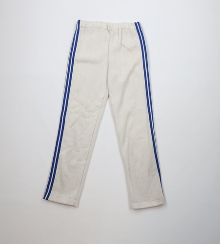 Vintage 70s Streetwear Boys Medium Blank Striped Sweatpants Pants Cream USA - $39.55