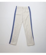 Vintage 70s Streetwear Boys Medium Blank Striped Sweatpants Pants Cream USA - $736.37 MXN