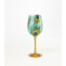 Peacock Lolita Wine Glass 15 oz 9" High Gift Boxed Collectible Green #4056857 image 2