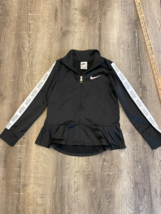 Nike Jacket Youth 6-7 Yrs Athletic Black Track Full Zip Logo Stripe - $2.97