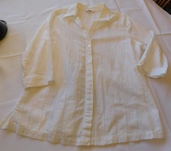 Alia ladies women&#39;s White 3/4 Sleeve button up shirt Size 14 GUC Pre-owned - £12.19 GBP