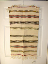 Vtg Southwest Native American Navajo Middle Eastern Woven Wool Rug 35&quot; x 20 1/2&quot; - £88.69 GBP