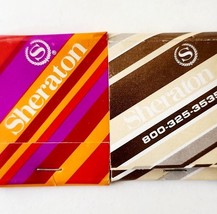 Sheraton Hotel Matches Matchbooks Lot Of 2 Pink Orange Brown Cream Vinta... - $373.45 MXN