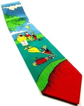 American Greetings Precision Player Men Playing Golf Funny Novelty Silk Tie - $11.78