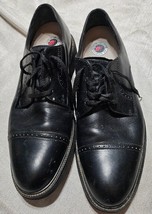 Rockport Oxford Shoes Men&#39;s 10.5M Garett Cap Toe Black Leather Dress APM11021 - £18.47 GBP