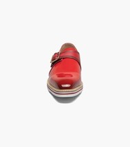 Stacy Adams Bartram Plain Toe Monk Strap Patent Shoes Red 25724-600 image 3