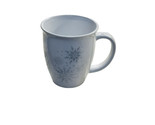 Silver Snowflakes Coffee Mug 12oz 4.25” White Cup Ceramic Winter Holiday - $25.62