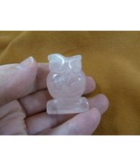 Y-BIR-OW-567) Rose Quartz OWL BIRD gemstone gem STONE figurine OWLS bird... - $17.10 CAD