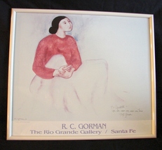 R.C.Gorman&quot;Signed/Inscribed Litho  Exhibition Poster Santa Fe, 1992 Framed - £191.84 GBP