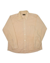 Vintage Donlin Shirt Mens XL Khaki Long Sleeve Button Up Tapered Permane... - £18.01 GBP