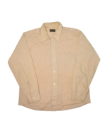 Vintage Donlin Shirt Mens XL Khaki Long Sleeve Button Up Tapered Permane... - £18.12 GBP