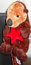 Aurora Plush Sea Otter With Stars 13.5 in Tall Stuffed Animal Toy - £6.20 GBP
