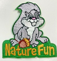 Girl Scouts Nature Fun Iron-on Patch Badge Gray Squirrel Acorn GSA New S... - $1.93