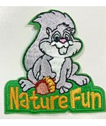 Girl Scouts Nature Fun Iron-on Patch Badge Gray Squirrel Acorn GSA New S... - $1.93