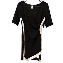 NEW No Boundaries Juniors Dress Large 11 13 Black White Polyester Spandex V Neck - £12.04 GBP
