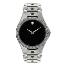 Movado Valeto Stainless Steel Watch Custom Diamond Bezel 84 G1 1890 - £1,179.13 GBP