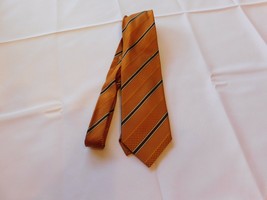 Adonis Silk Seide Tie Neck neckwear 59&quot; Long 3 3/4&quot; wide print Rust GUC - £14.08 GBP