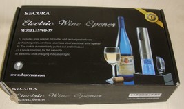 Secura Electric Wine Opener SWO-3N w/ Opener Foil Cutter &amp; Rechargeable Base - £11.89 GBP