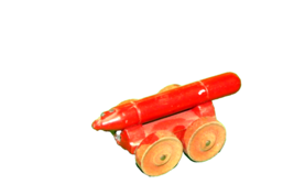 metal military weapn transport w/wood wheels 1930's ? (office) - $3.60