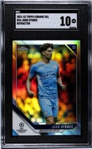 John Stones 2021-22 Topps Chrome UCL Refractor FC Manchester City Card 24 SGC 10 - £99.72 GBP