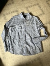 Banana Republic Linen Cotton Shirt Untucked Slim Fit Men’s Large Blue - $26.89